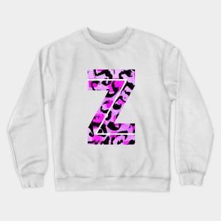 Letter Z Watercolour Leopard Print Alphabet Crewneck Sweatshirt